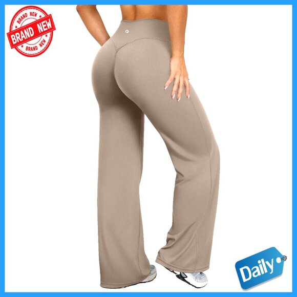 High Waist Yoga Pants Straight Leg Stretch Soft Casual Bottoms